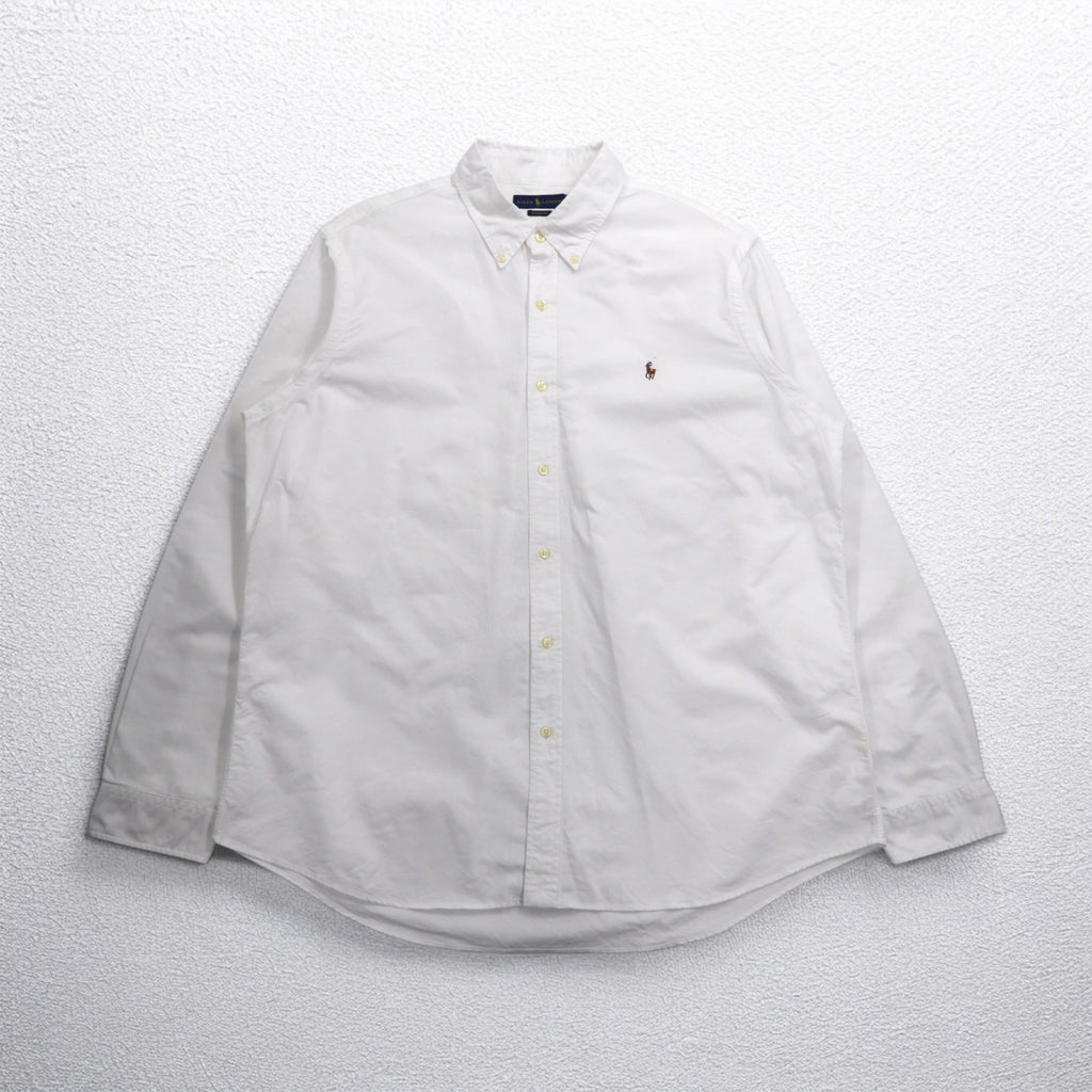 RALPH LAUREN オックスフォード ボタンダウンシャツ 2XL ホワイト CLASSIC FIT スモールポニー刺繍
