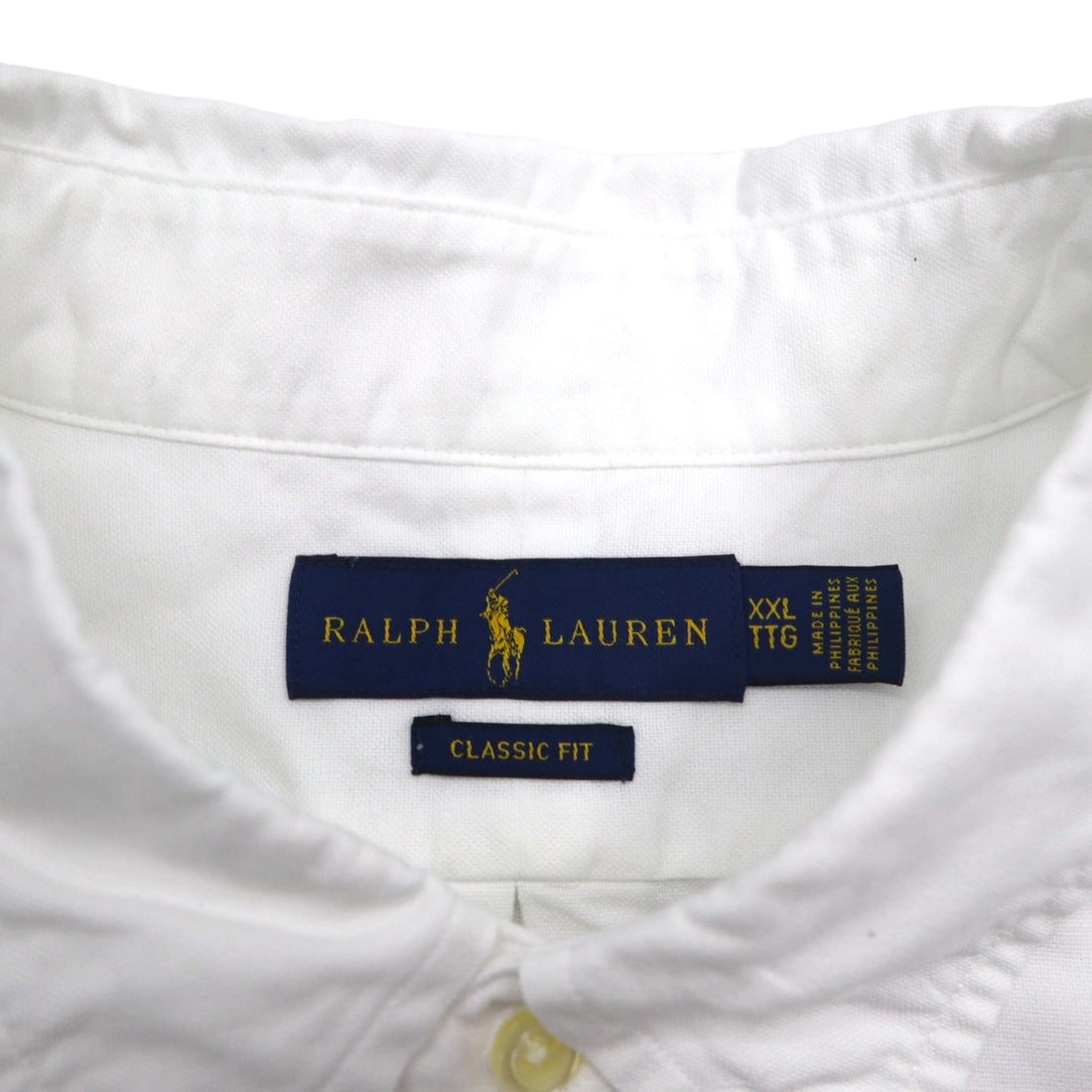 RALPH LAUREN オックスフォード ボタンダウンシャツ 2XL ホワイト CLASSIC FIT スモールポニー刺繍