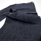 MARITHE FRANCOIS GIRBAUD 3D cut denim pants S Blue Dark navy Cotton Stretch Zipper fly Made in Japan