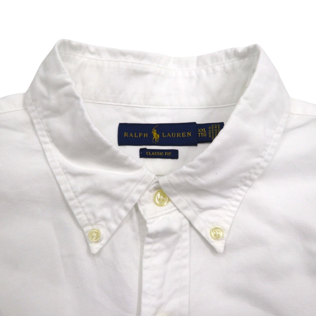 RALPH LAUREN オックスフォード ボタンダウンシャツ 2XL ホワイト CLASSIC FIT スモールポニー刺繍
