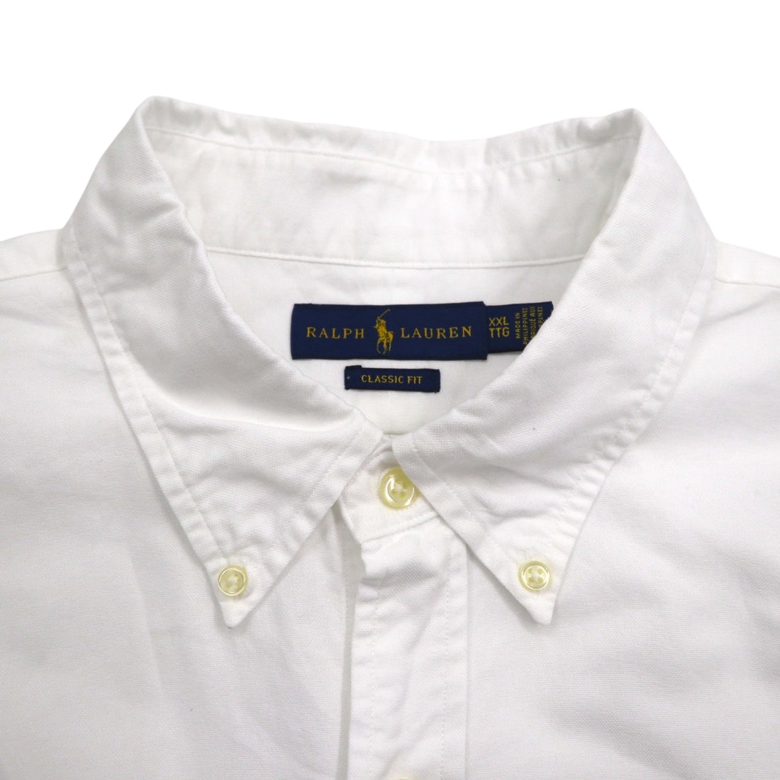RALPH LAUREN オックスフォード ボタンダウンシャツ 2XL ホワイト CLASSIC FIT スモールポニー刺繍