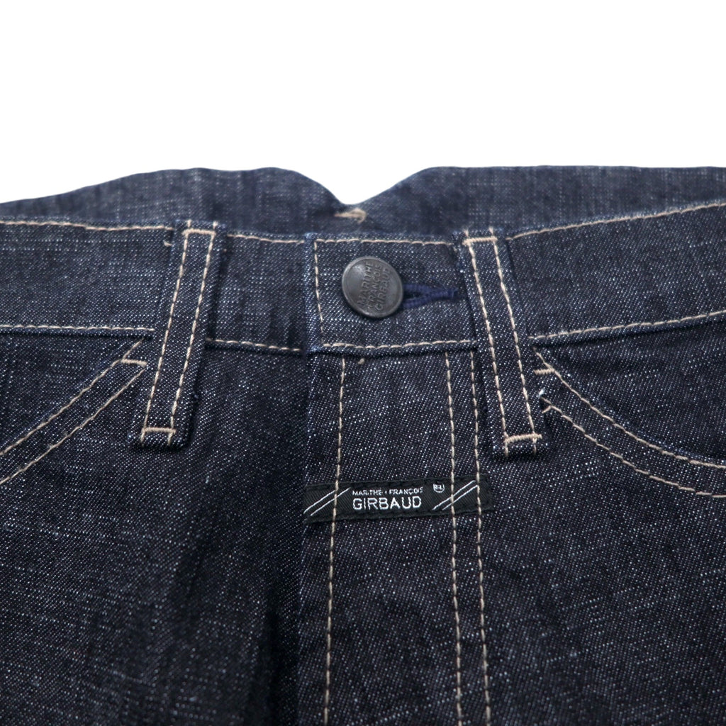 MARITHE FRANCOIS GIRBAUD 3D cut denim pants S Blue Dark navy Cotton Stretch Zipper fly Made in Japan