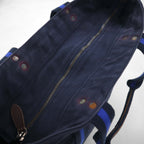 Polo Ralph Lauren Vintage Big Pony Canvas Tote Bag Navy Embroidery Zip