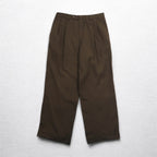 LAUREN RALPH LAUREN 90s 120's &amp; CASHMERE 2-pleat wide slacks, M, brown, wool