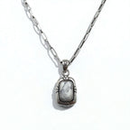 Vintage White Turquoise Pendant Necklace インディアンジュエリー ホワイトターコイズ ホピチェーン ネックレス ペンダント シルバー 925 G刻印