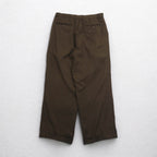 LAUREN RALPH LAUREN 90s 120's &amp; CASHMERE 2-pleat wide slacks, M, brown, wool