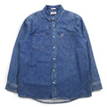 TOMMY JEANS バックプリント デニムシャツ L インディゴ ブルー スナップボタン RELAXED FIT DM0DM06735