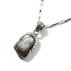 Vintage White Turquoise Pendant Necklace インディアンジュエリー ホワイトターコイズ ホピチェーン ネックレス ペンダント シルバー 925 G刻印