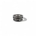 Justin Davis Crown Iron Cross Ring, Size 18, Silver 925, Medieval Wedding Band