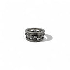 Justin Davis Crown Iron Cross Ring, Size 18, Silver 925, Medieval Wedding Band