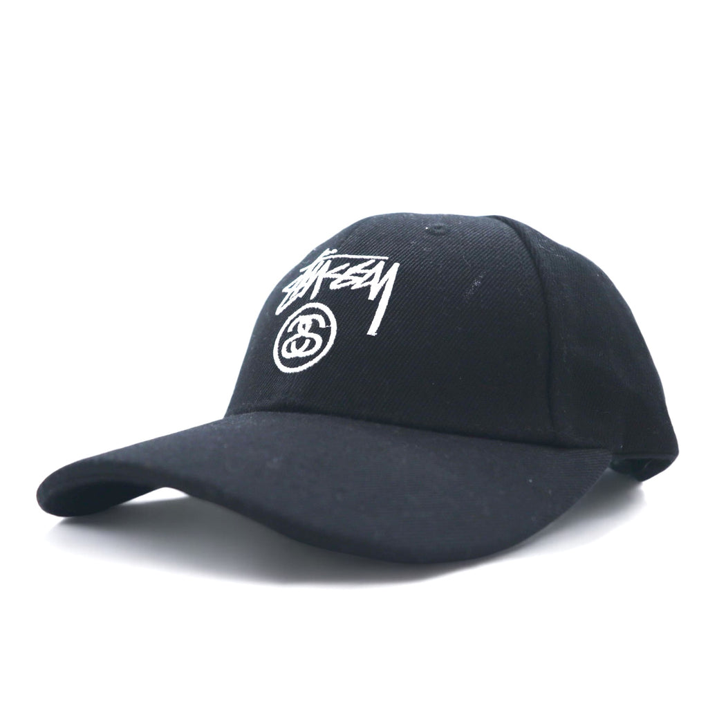 stussy CAPZ baseball cap black snapback embroidered stock logo chanel logo