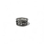 Justin Davis Crown Iron Cross Ring, Size 18, Silver 925, Medieval Wedding Band