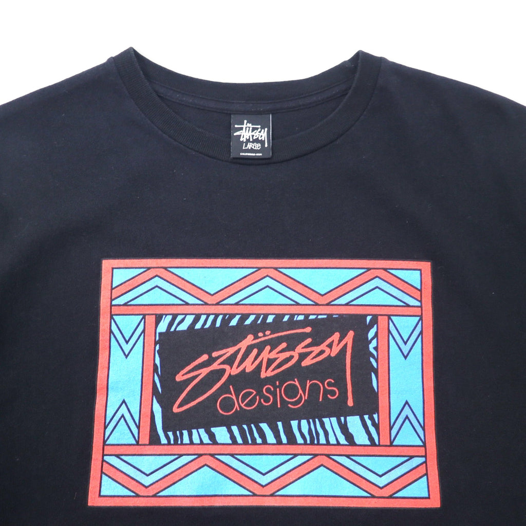 stussy N4 Chanel logo print T-shirt L black cotton