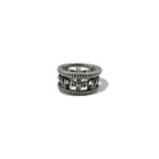 Justin Davis Crown Iron Cross Ring, Size 18, Silver 925, Medieval Wedding Band