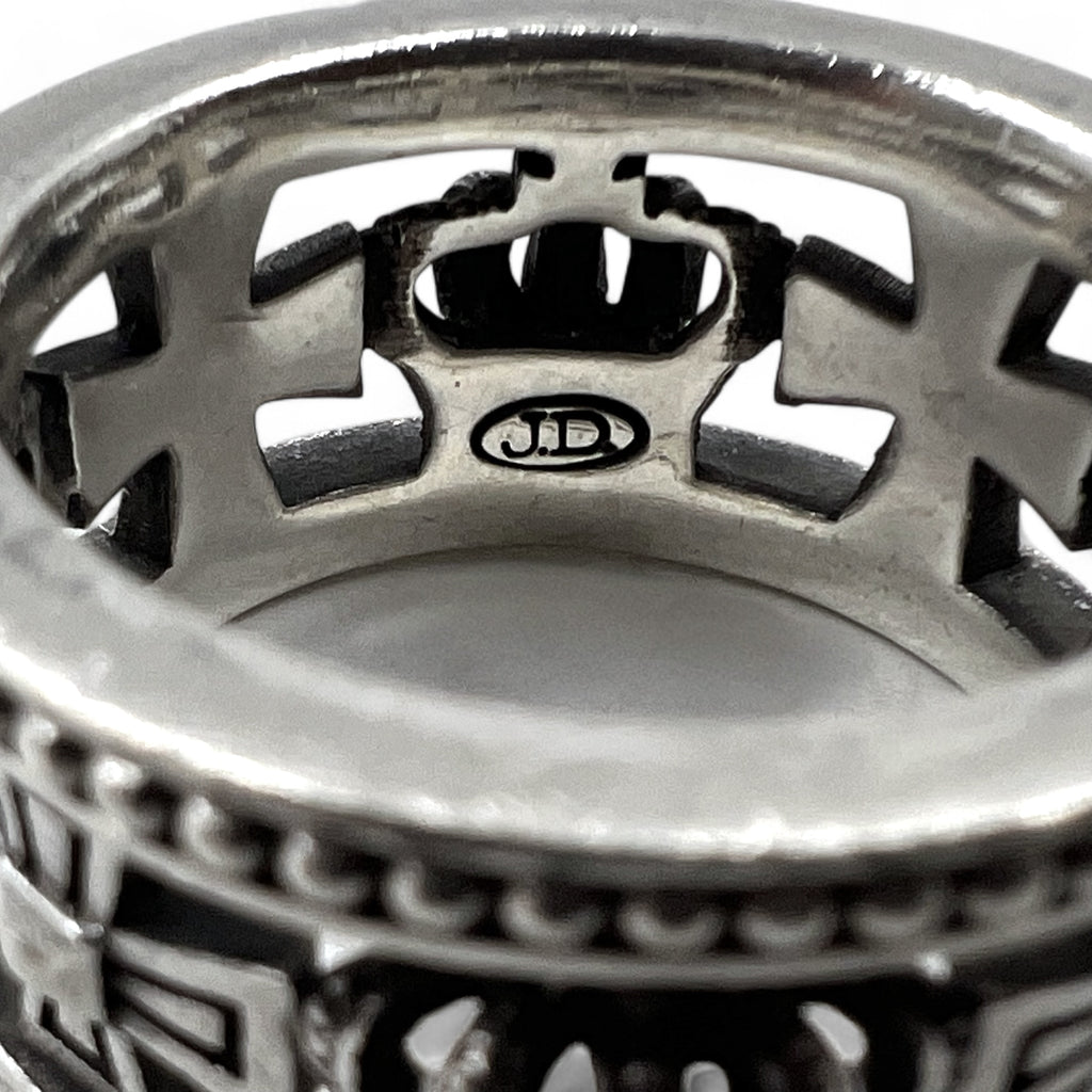 Justin Davis Crown Iron Cross Ring, Size 18, Silver 925, Medieval Wedding Band