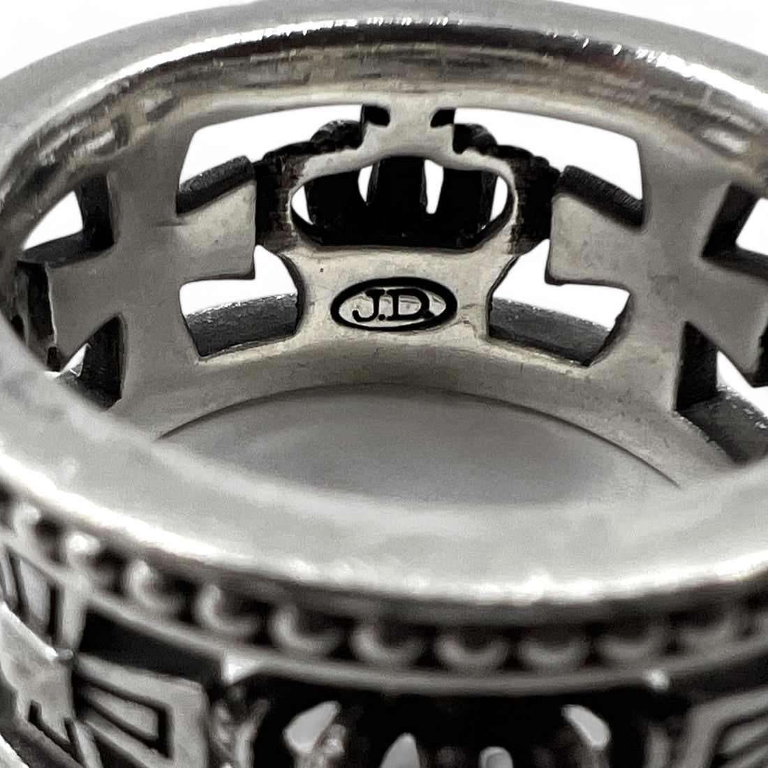 Justin Davis Crown Iron Cross Ring, Size 18, Silver 925, Medieval Wedding Band