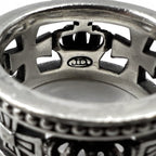 Justin Davis Crown Iron Cross Ring, Size 18, Silver 925, Medieval Wedding Band