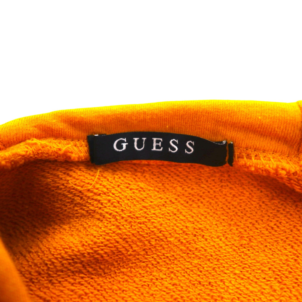 GUESS Triangle Logo Embroidered Pullover Hoodie M Yellow Cotton MI3K9471