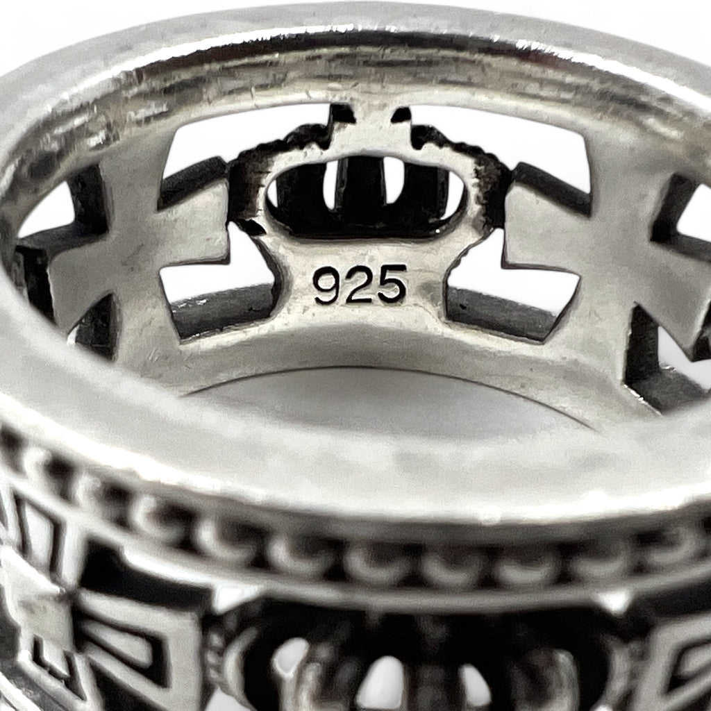 Justin Davis Crown Iron Cross Ring, Size 18, Silver 925, Medieval Wedding Band