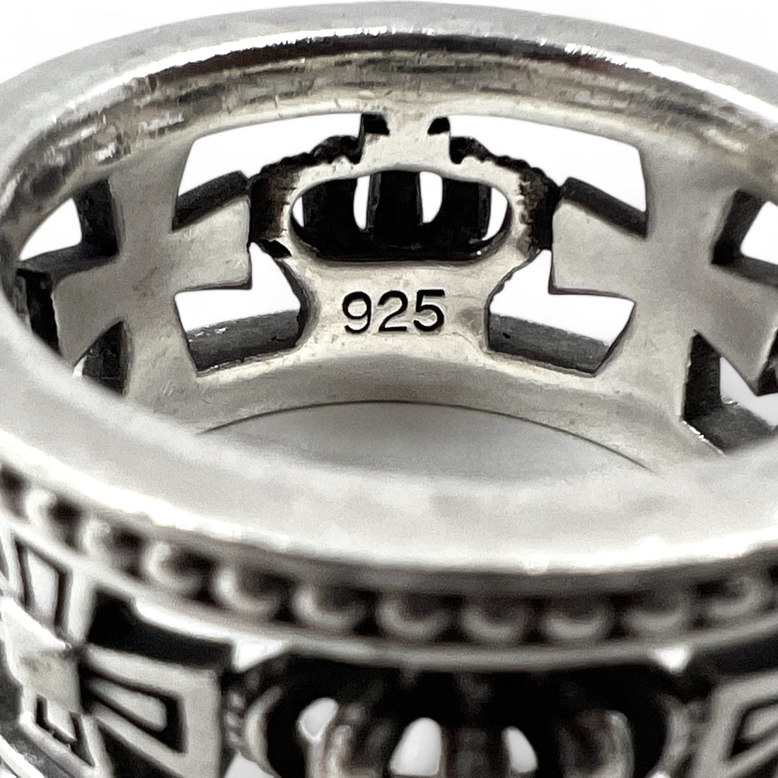 Justin Davis Crown Iron Cross Ring, Size 18, Silver 925, Medieval Wedding Band