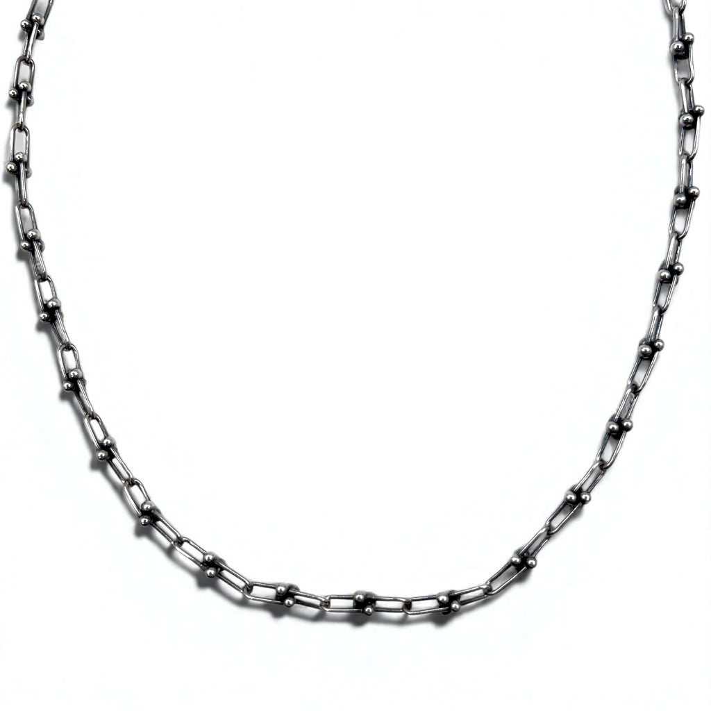Vintage Silver Chain Necklace, Vintage Link Chain, 2-Way Necklace/3-Row Bracelet, Silver 925