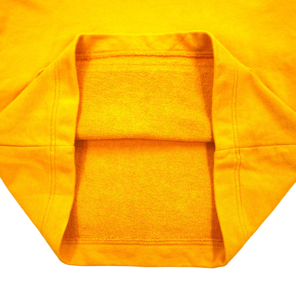 GUESS Triangle Logo Embroidered Pullover Hoodie M Yellow Cotton MI3K9471