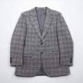 BURBERRY Cashmere Blend 2B Tweed Jacket, Size M, Gray Check, Wool, Made in Japan