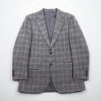 BURBERRY Cashmere Blend 2B Tweed Jacket, Size M, Gray Check, Wool, Made in Japan