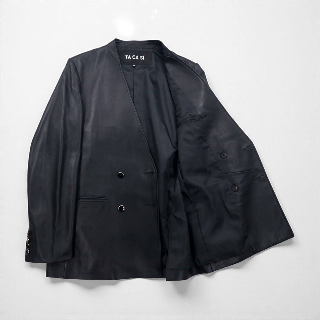 TA CA SI International Gallery BEAMS Lamb Leather Double-Breasted Jacket, Size M, No Color, Sheepskin, 23-16-0719-262