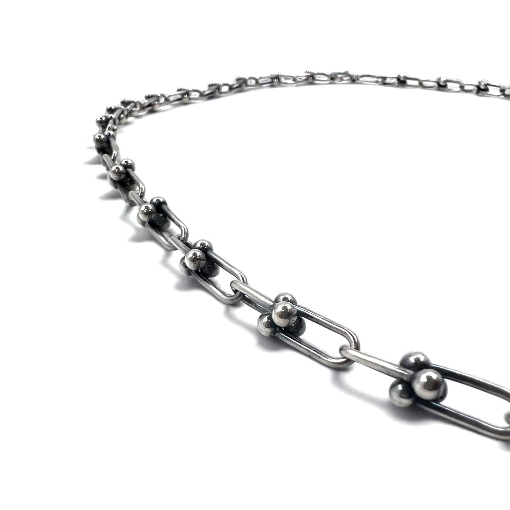 Vintage Silver Chain Necklace, Vintage Link Chain, 2-Way Necklace/3-Row Bracelet, Silver 925