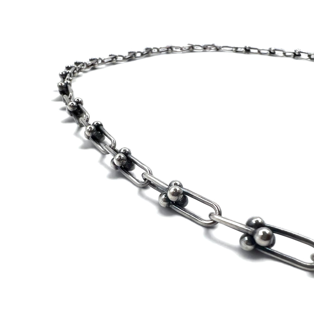 Vintage Silver Chain Necklace, Vintage Link Chain, 2-Way Necklace/3-Row Bracelet, Silver 925
