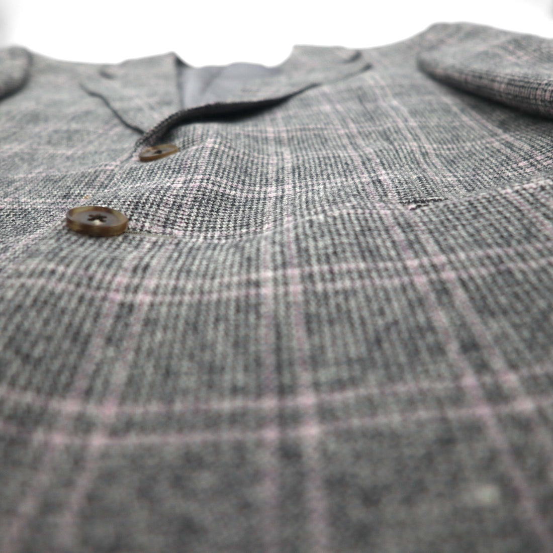BURBERRY Cashmere Blend 2B Tweed Jacket, Size M, Gray Check, Wool, Made in Japan