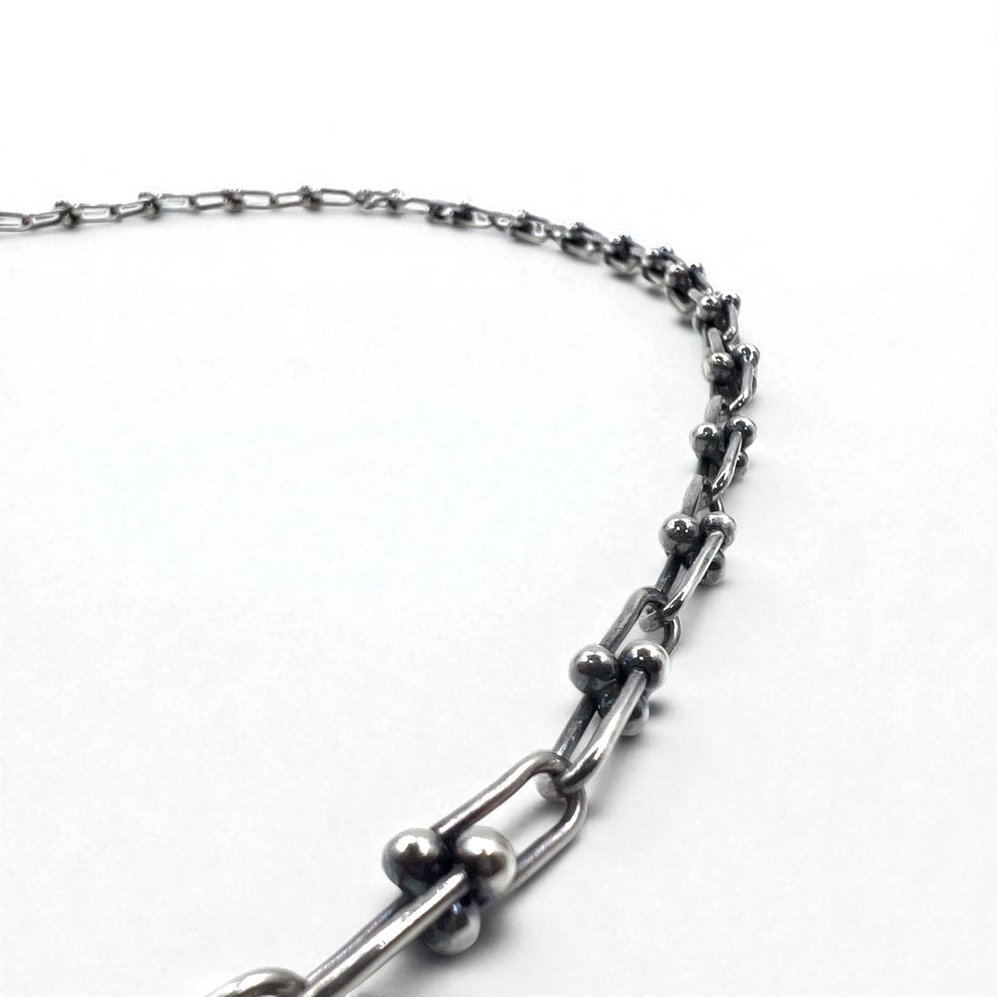 Vintage Silver Chain Necklace, Vintage Link Chain, 2-Way Necklace/3-Row Bracelet, Silver 925