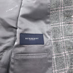 BURBERRY Cashmere Blend 2B Tweed Jacket, Size M, Gray Check, Wool, Made in Japan
