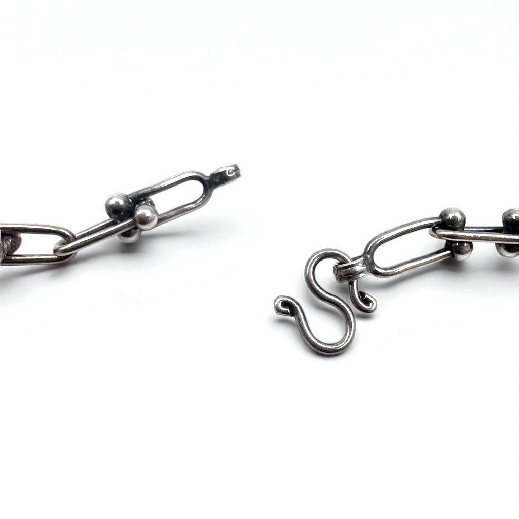 Vintage Silver Chain Necklace, Vintage Link Chain, 2-Way Necklace/3-Row Bracelet, Silver 925