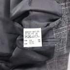 BURBERRY Cashmere Blend 2B Tweed Jacket, Size M, Gray Check, Wool, Made in Japan