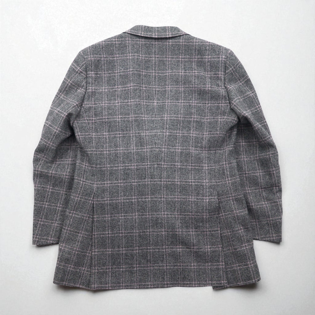 BURBERRY Cashmere Blend 2B Tweed Jacket, Size M, Gray Check, Wool, Made in Japan