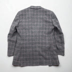 BURBERRY Cashmere Blend 2B Tweed Jacket, Size M, Gray Check, Wool, Made in Japan