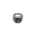 Vintage Virgin Mary Silver Ring, Size 17, 925, Cross, Arabesque Design