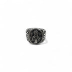 Vintage Virgin Mary Silver Ring, Size 17, 925, Cross, Arabesque Design