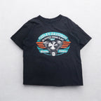 HARLEY DAVIDSON 90s Vintage Double-Sided Print T-Shirt XL Black Single Stitch 1995 MILWAUKEE ENGINE PLANT TOUR