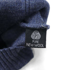 BURBERRYS 80s Made in UK Elbow Patch Knit Cardigan L Navy Wool Leather
