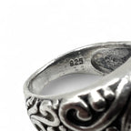 Vintage Virgin Mary Silver Ring, Size 17, 925, Cross, Arabesque Design