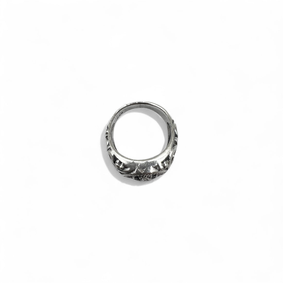Vintage Virgin Mary Silver Ring, Size 17, 925, Cross, Arabesque Design