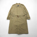 BURBERRY Balmacaan Soutien Collar Coat, Large, Beige, with epaulettes and belt