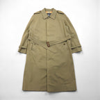 BURBERRY Balmacaan Soutien Collar Coat, Large, Beige, with epaulettes and belt