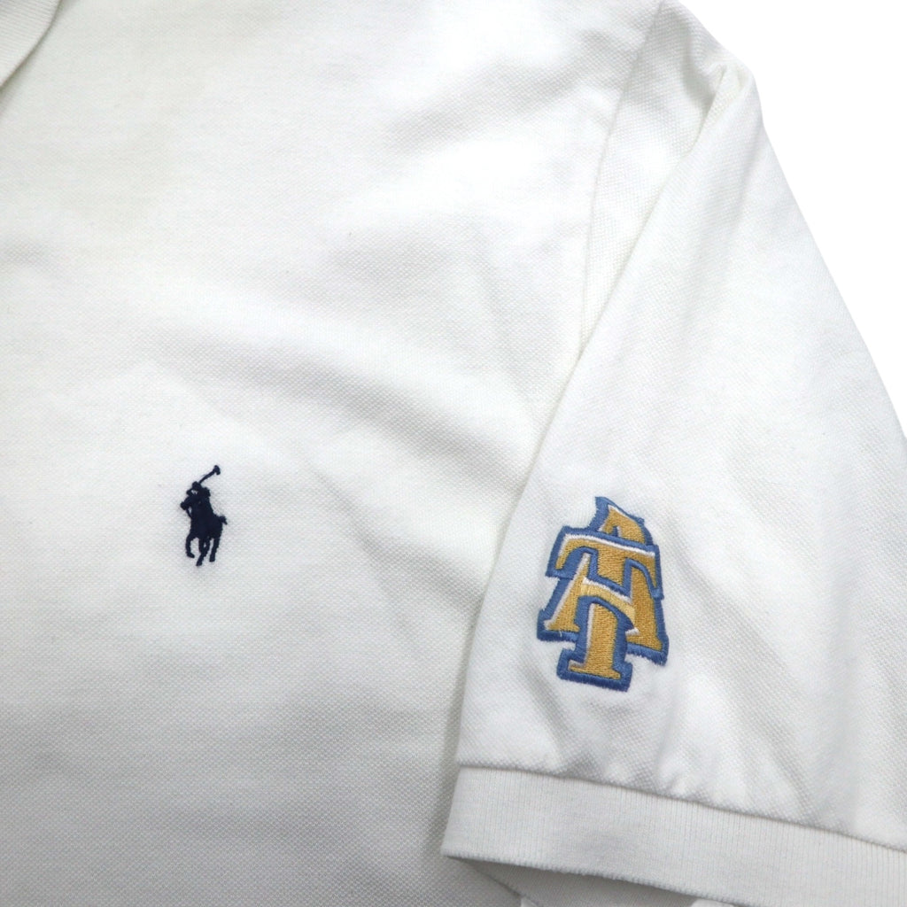 Polo by Ralph Lauren 90s Polo Shirt, 3XL, Big Size, White, Pique, Small Pony Embroidery