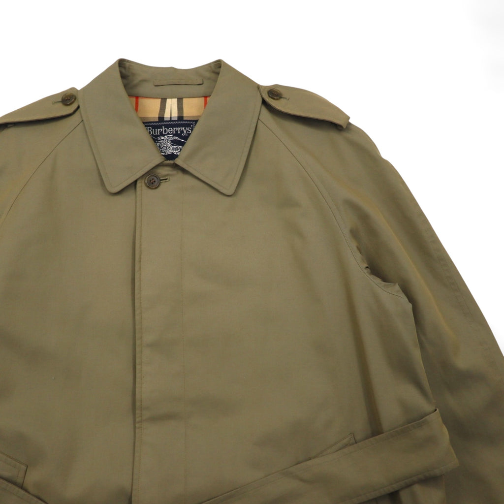 BURBERRY Balmacaan Soutien Collar Coat, Large, Beige, with epaulettes and belt