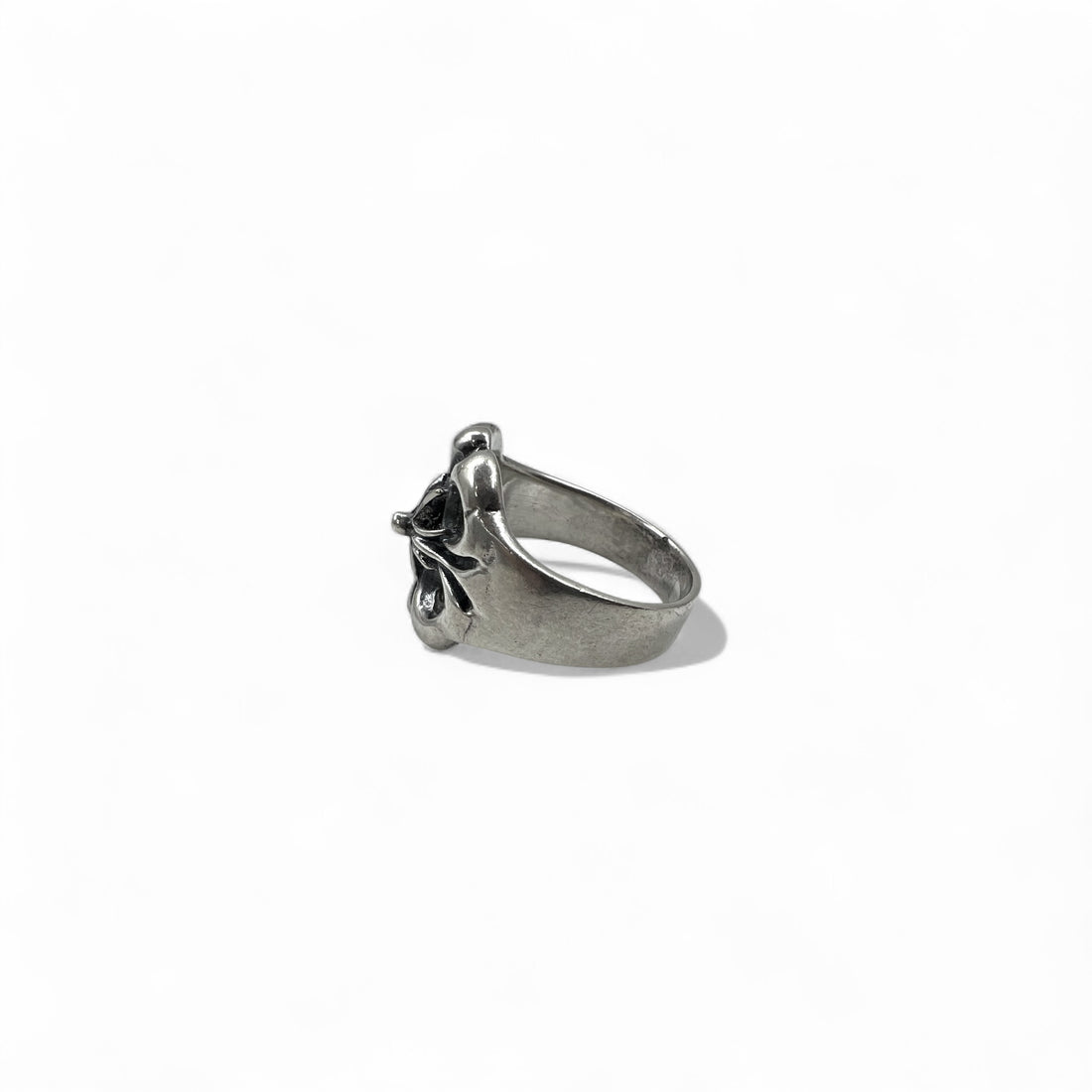 Vintage Silver Ring Floral Cross Ring Size 18 Silver 925 Gothic Rock