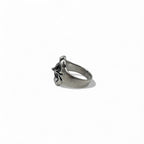 Vintage Silver Ring Floral Cross Ring Size 18 Silver 925 Gothic Rock